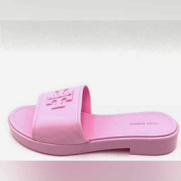 Tory Burch Womens Eleanor Platform Jelly Slide 30MM Jelly Sandals 9 Petunia Pink - Picture 6 of 6